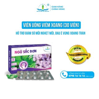 Ngũ Sắc Đơn (30 viên) - Viên uống viêm xoang, viêm mũi dị ứng, hỗ trợ giảm nhanh sổ mũi, nghẹt mũi đau đầu - Tâm Dược