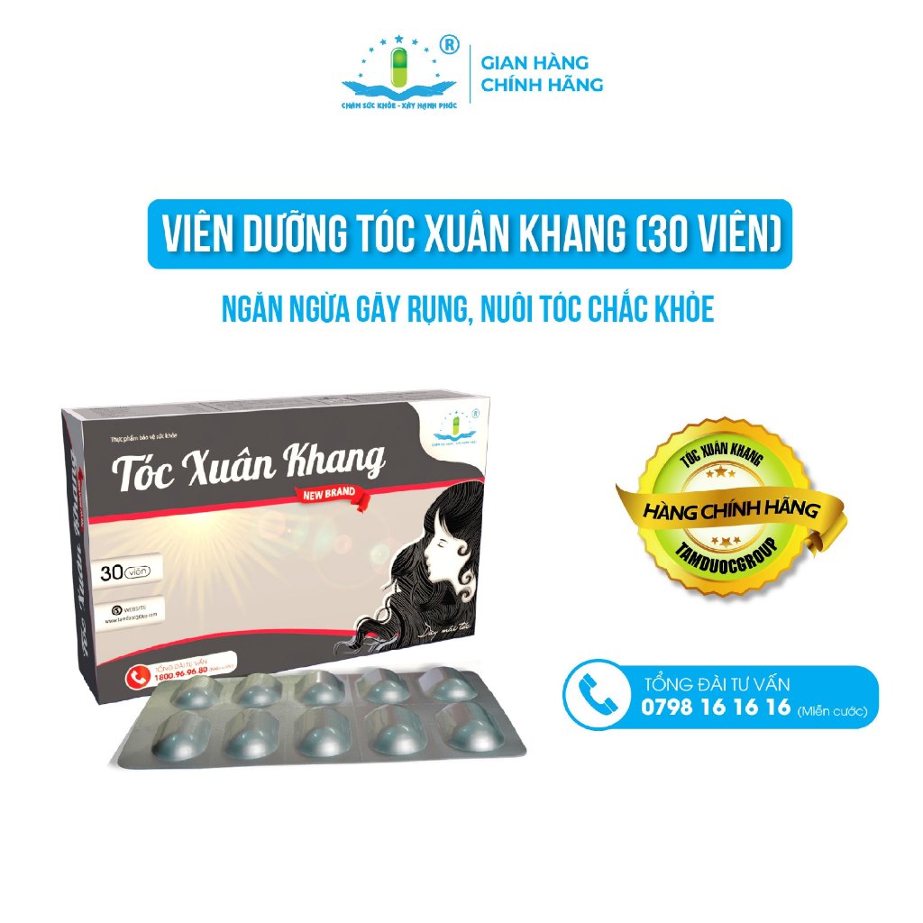 Tóc Xuân Khang  - Giúp nuôi dưỡng tóc móng, giảm tình trạng rụng tóc, khô xơ, dễ gãy - Tâm Dược