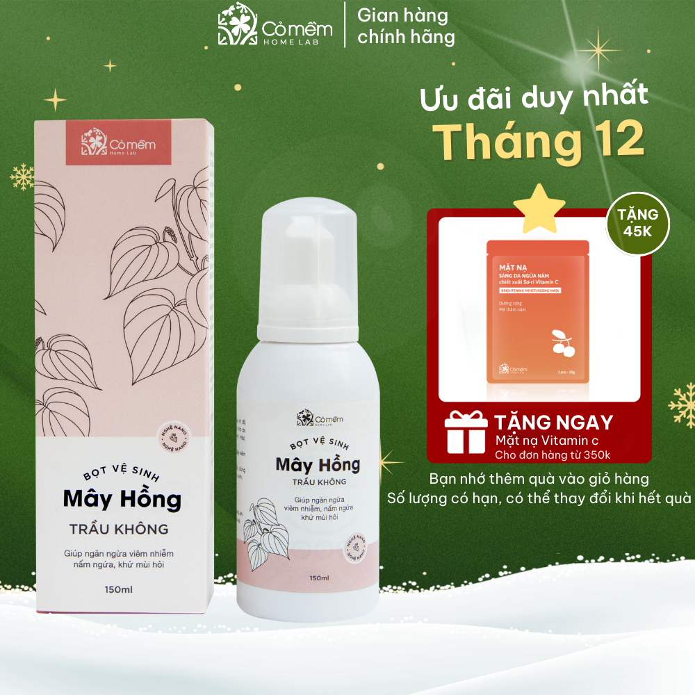 Bọt Vệ Sinh Phụ Nữ Mây Hồng Tinh Chất Trầu Không Cỏ Mềm 150ml