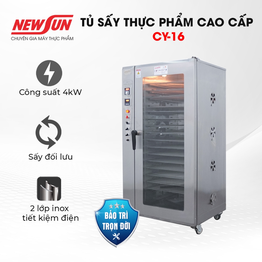 Tủ sấy thực phẩm cao cấp CY-16 NEWSUN - (Gía bán chưa bao gồm phí Newsun vận chuyển)