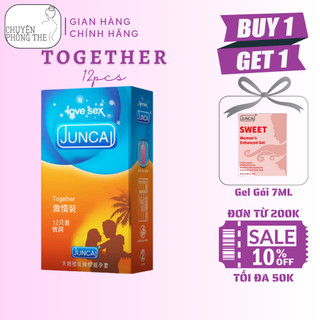 Bao cao su JUNCAI 003 Love truyền nhiệt, trơn mịn Hộp 10 bao size 52mm durex_olo_juncai_store