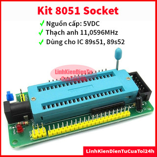 Kit 8051 socket mở rộng 40 chân - tích hợp đế nạp chip 89s52, mạch nạp 89s/avr