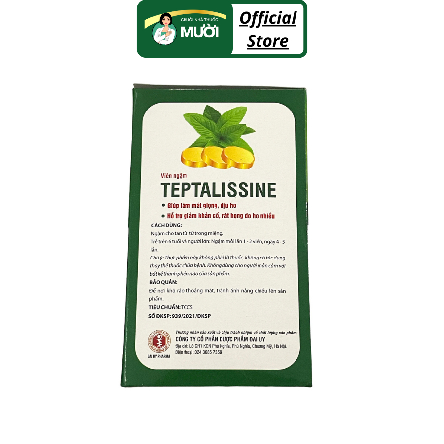 Viên ngậm ho Teptalissine hộp 200 viên