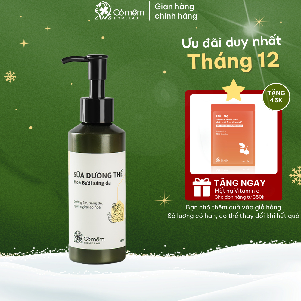 Sữa Dưỡng Thể Hoa Bưởi Sáng Da Dưỡng Ẩm Ngăn Ngừa Lão Hoá Cỏ Mềm 150ml