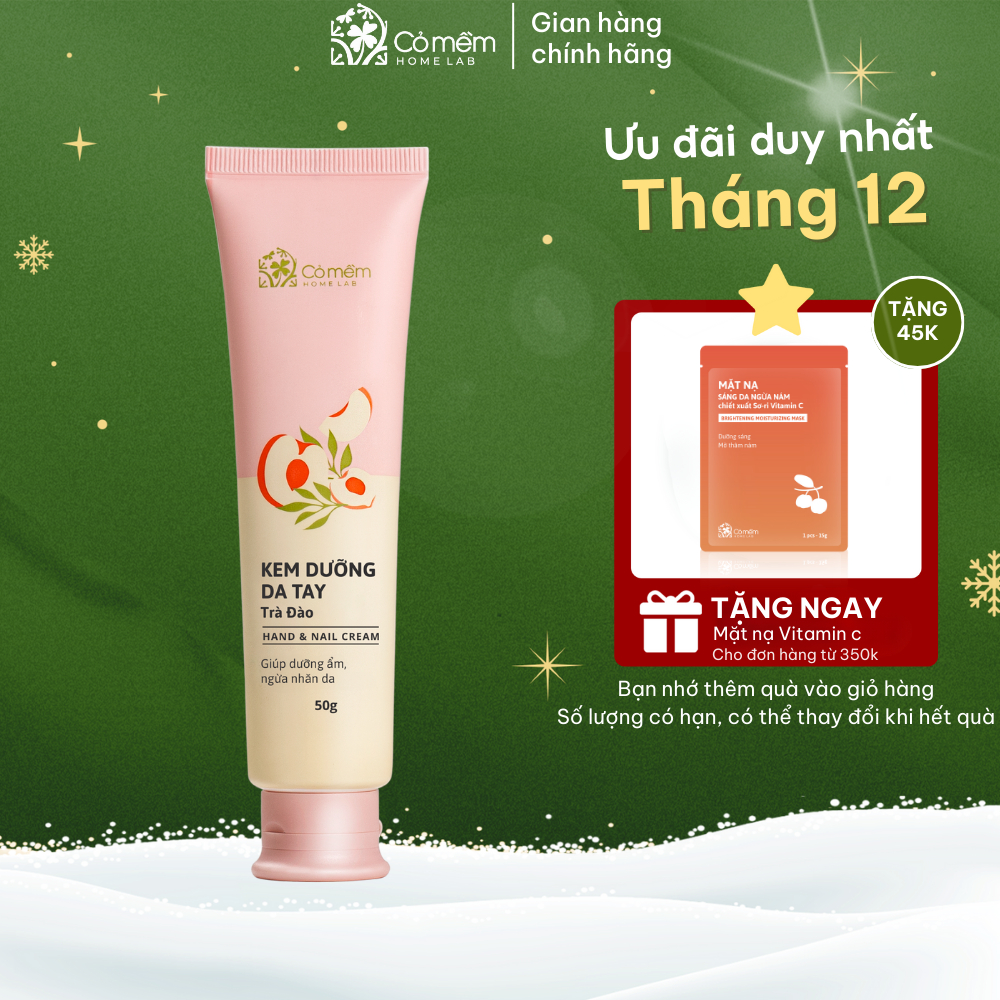 Kem Dưỡng Da Tay Và Móng Trà Đào Dưỡng Ẩm Mềm Mịn Hand Cream Cỏ Mềm 50g