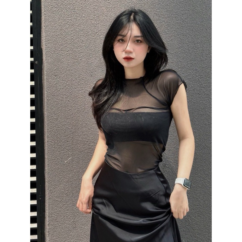 ÁO CROPTOP LƯỚI KÈM ỐNG CO GIẢN KÉO CHẠY MẤY CÂY SỐ AK47 | BigBuy360 - bigbuy360.vn