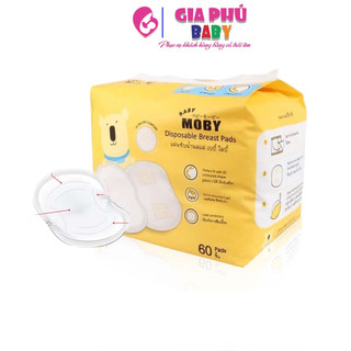 Thấm sữa Moby chính hãng gói 60 miếng siêu mềm mịn và thấm hút tốt