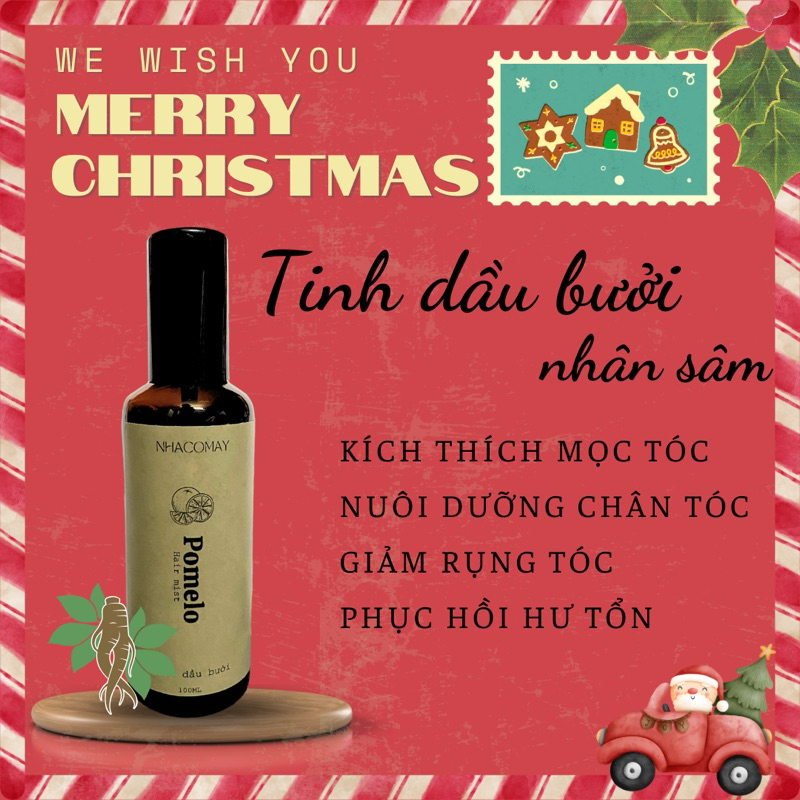 Tinh dầu bưởi nhân sâm Nhà cô Mây - Kích thích mọc tóc, dưỡng tóc chắc khoẻ