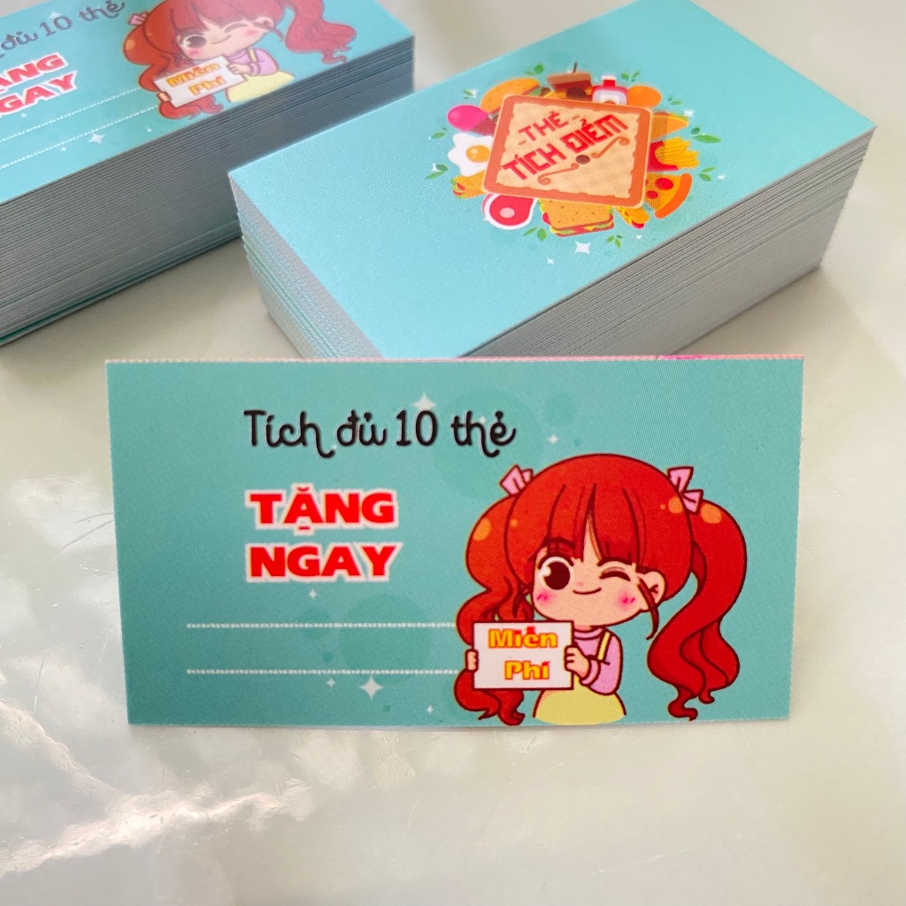 Thẻ tích điểm, Phiếu tích điểm size 3x5.4cm 100 cái
