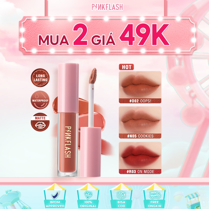 PINKFLASH Son môi dạng lỏng dưỡng ẩm lâu trôi 30g