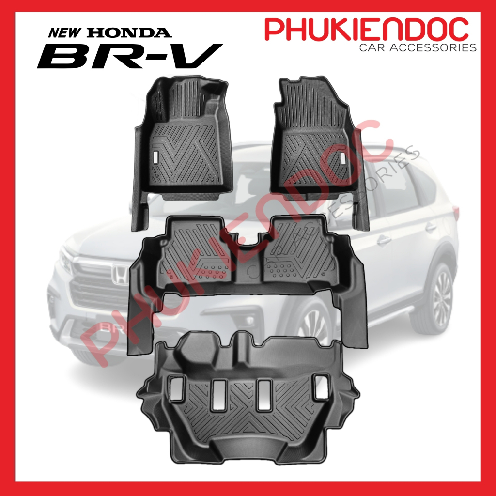 Lót sàn 5D Honda BRV 2023 nhập khẩu (Nhựa đúc, tràn viền, không mùi)