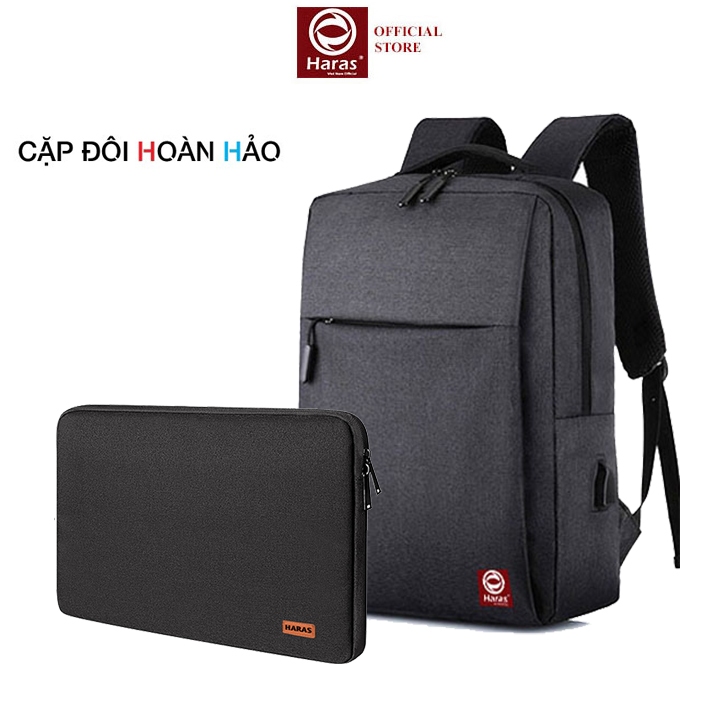 Combo Balo Laptop Và Túi Chống Sốc Bảo Vệ Máy Tính HARAS HR237TC001