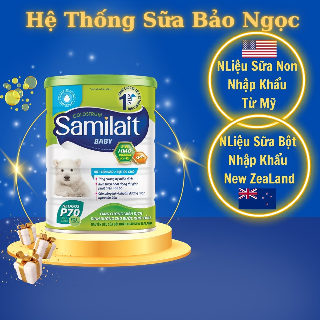 Sữa bột Samilait Sure 0-12 Tháng Tuổi 900g- Nguyên Liệu Sữa Bột Non Nhập Khẩu Từ Mỹ, Sữa Bột Nhập Khẩu Từ New Zealand