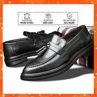 Giày penny loafer băng chuông giầy lười nam cao cấp phong cách sang trọng lịch lãm đế cao su tăng cao 4cm