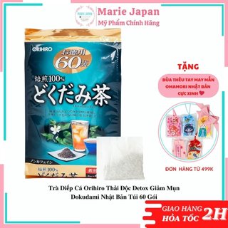 Trà Diếp Cá Orihiro Thải Độc Detox Giảm Mụn Dokudami Nhật Bản Túi 60 Gói