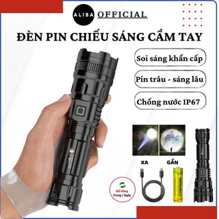 Đèn Pin Mini Cầm Tay Alisa Chip Cob XHP50 Vỏ Kim Loại 5 Chế Độ Sáng Chống Nước Thích Hợp Đi Dã Ngoại