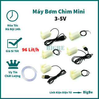Máy bơm chìm mini 3-5v, máy bơm usb 90 lít/giờ, máy bơm mini có dây tio