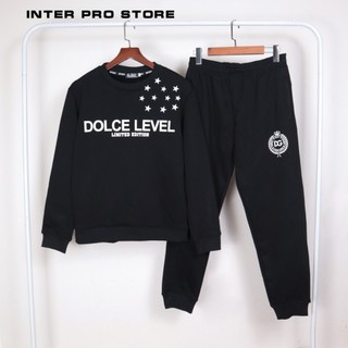 Bộ nỉ nam lót lông nhung cao cấp chính hãng Dolce &Gabana cổ tròn dày dặn ấm áp.