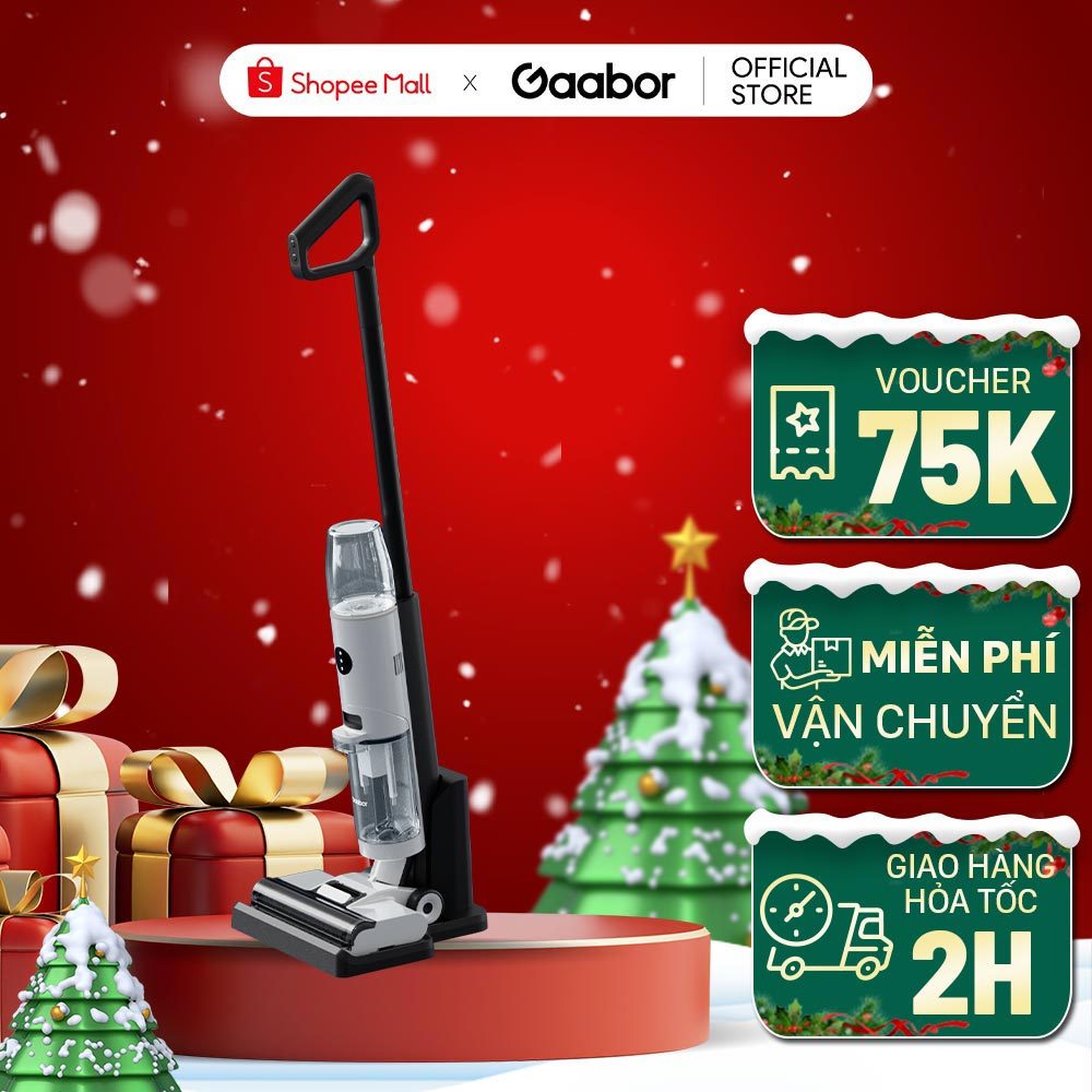 Máy hút bụi và lau sàn không dây thông minh GAABOR VCF8T-WH01A, tự làm sạch, lực hút 9000PA - Hàng chính hãng
