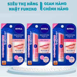 Son dưỡng môi có màu Nivea natural color bright up chống nắng pink beige,apricot Pink, Cherry red