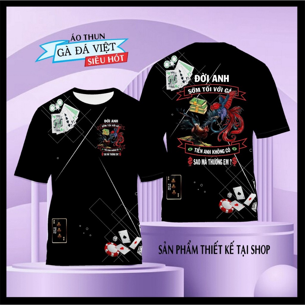 Áo thun , áo thun nam , nữ in gà chọi in full 3D in 1 măt GD06, Hàng thiết kế verity shop