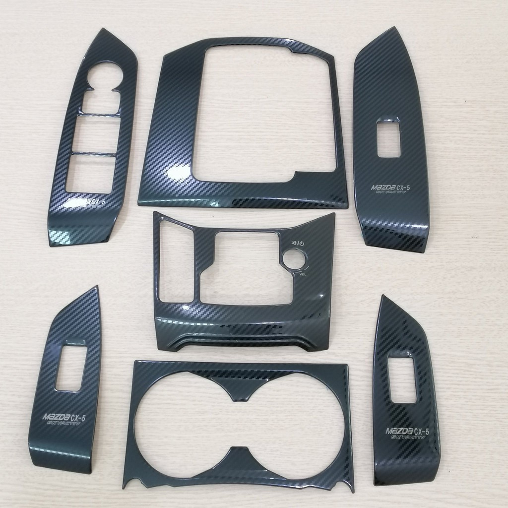 Ốp nội thất xe Mazda CX5 2018 đến 2023 mẫu titan/ carbon đẹp, thể thao, trang trí chống xước