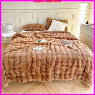 Chăn lông chồn cao cấp nặng 3,5kg, chăn nỉ lông chồn nhập khẩu kích thước 2mx2m3 nhẹ nhàng giữ nhiết tốt