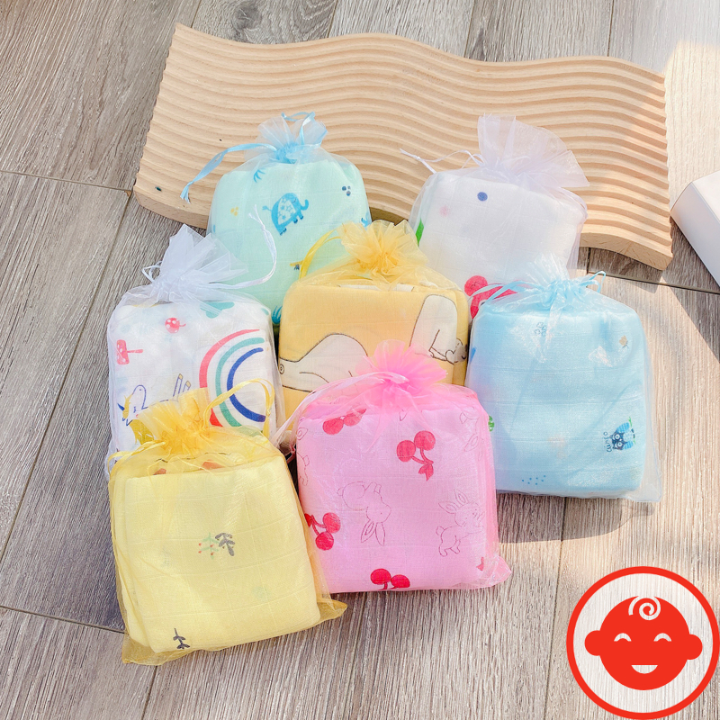 Sét 10 Khăn sữa xô SỢI TRE TÚI LƯỚI SIZE TO cho bé