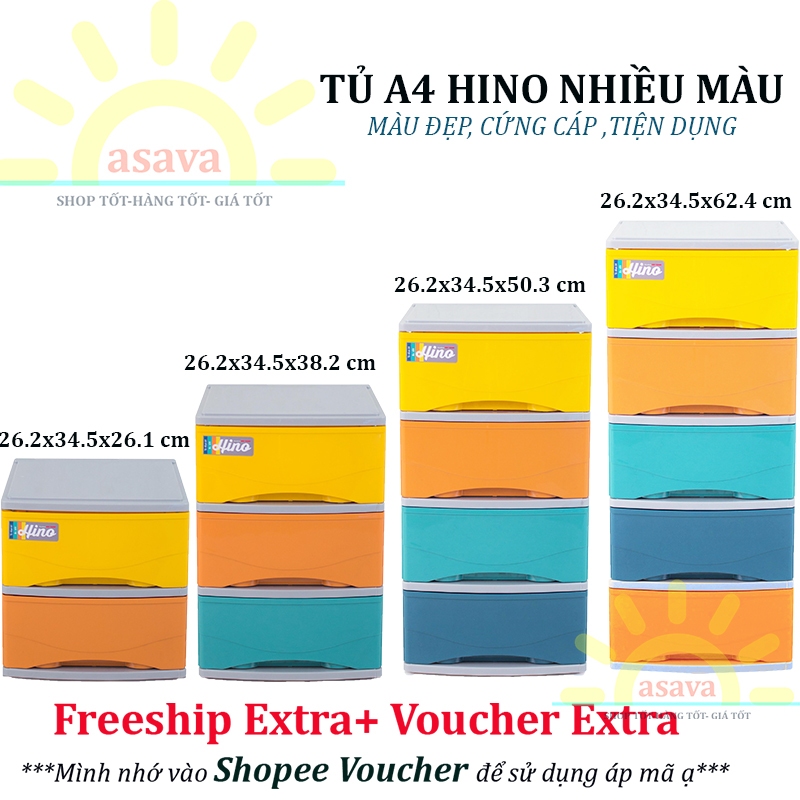 Hộp Tủ Nhựa Mini Để Bàn A4 Hino 2 Tầng, 3 Tầng, 4 Tầng, 5 Tầng  Đa Màu Sắc, Đẹp Gọn, Tiện Dụng - Gia Dụng Asava.