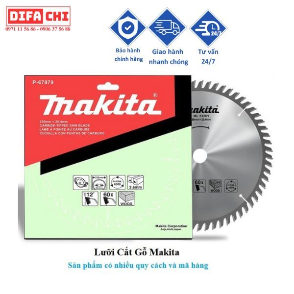 Lưỡi cưa, lưỡi cắt gỗ Makita 185×24, 235x24 chính hãng