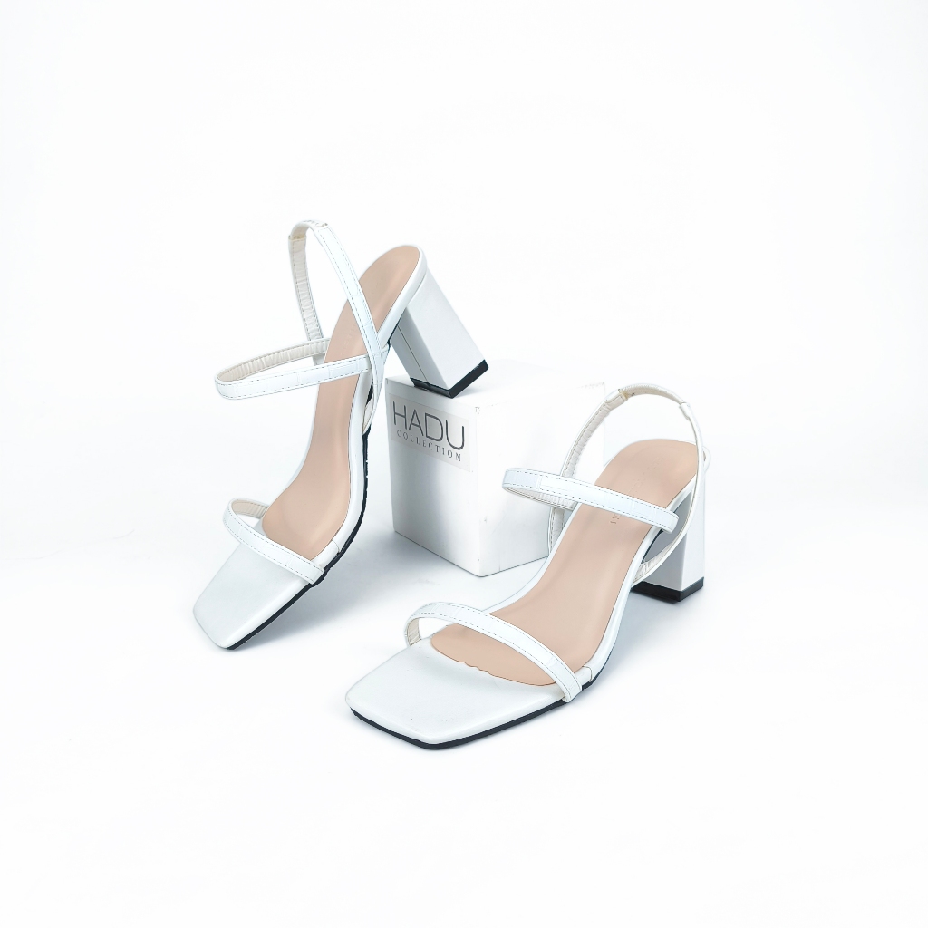 Giày Sandal Gót Vuông 5P Da Vân C.S Quai Ngang HADU HS702 Bảo Hành 12T