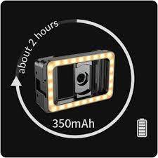 Kẹp điện thoại đa năng Apexel tích hợp đèn led 3 sắc độ màu, ren vặn 17mm và 37mm