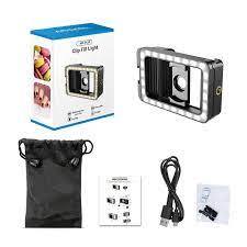 Kẹp điện thoại đa năng Apexel tích hợp đèn led 3 sắc độ màu, ren vặn 17mm và 37mm