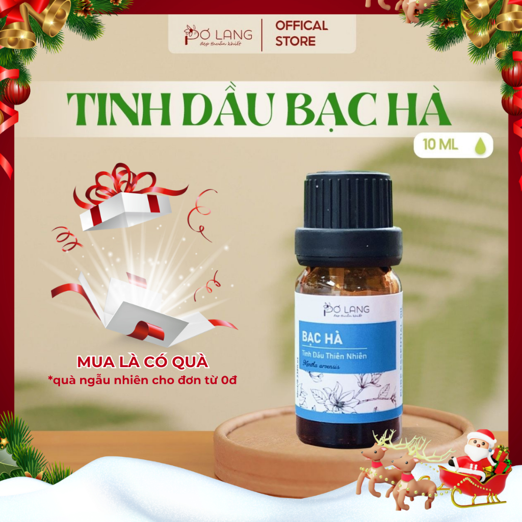 Tinh dầu bạc hà Pơ Lang thiên nhiên, giảm nghẹt mũi, chai 10ml