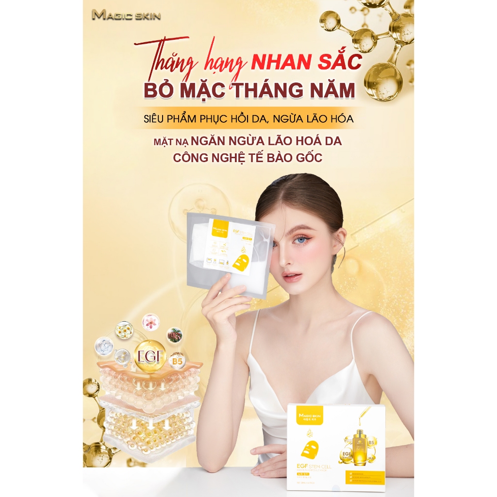 Mặt nạ tách màng tế bào gốc Magic Skin - EGF Stem Cell Premium Ampoule Mask