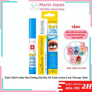 Tinh Chất Eveline 8 in 1 Dưỡng Dài Dày Mi Total Action Lash Therapy Cây 10ml