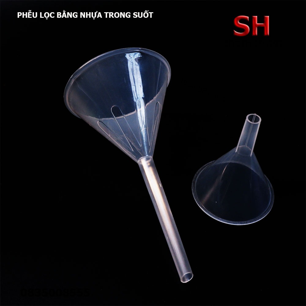 Phễu nhựa trong suốt dùng trong thí nghiệm, y tế phi 6cm, 9cm