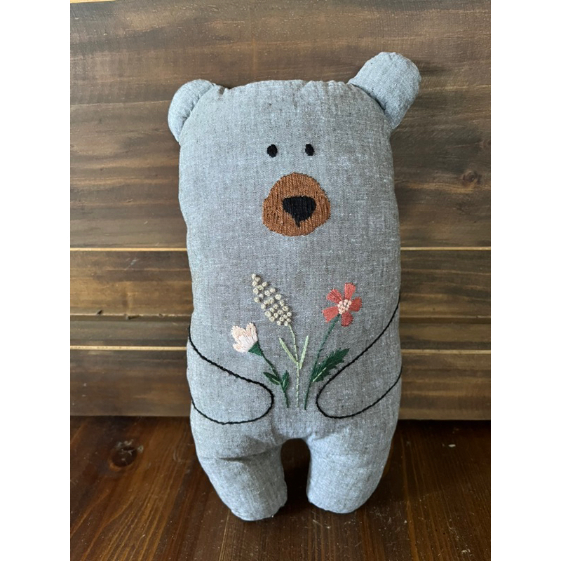 Thú nhồi bông vải linen/ cotton thêu. Quà giáng sinh cho bé