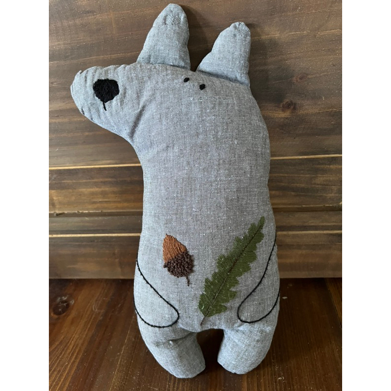 Thú nhồi bông vải linen/ cotton thêu. Quà giáng sinh cho bé