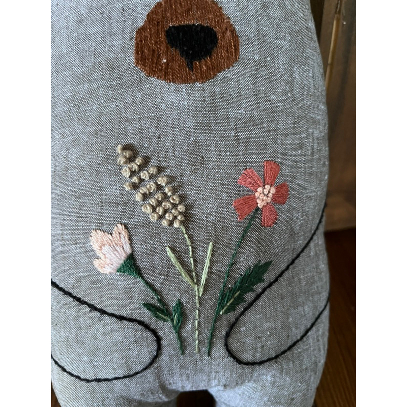 Thú nhồi bông vải linen/ cotton thêu. Quà giáng sinh cho bé