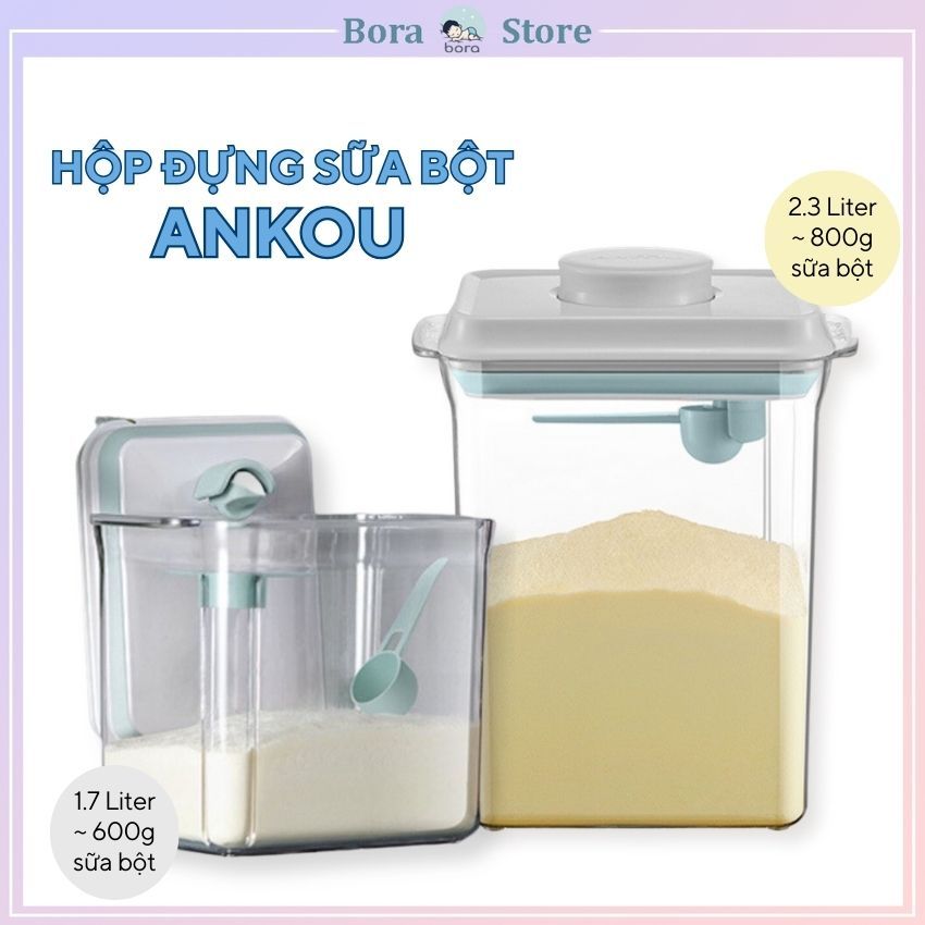 Hộp đựng sữa bột chống ẩm Ankou, hộp trữ sữa hút chân không cho bé