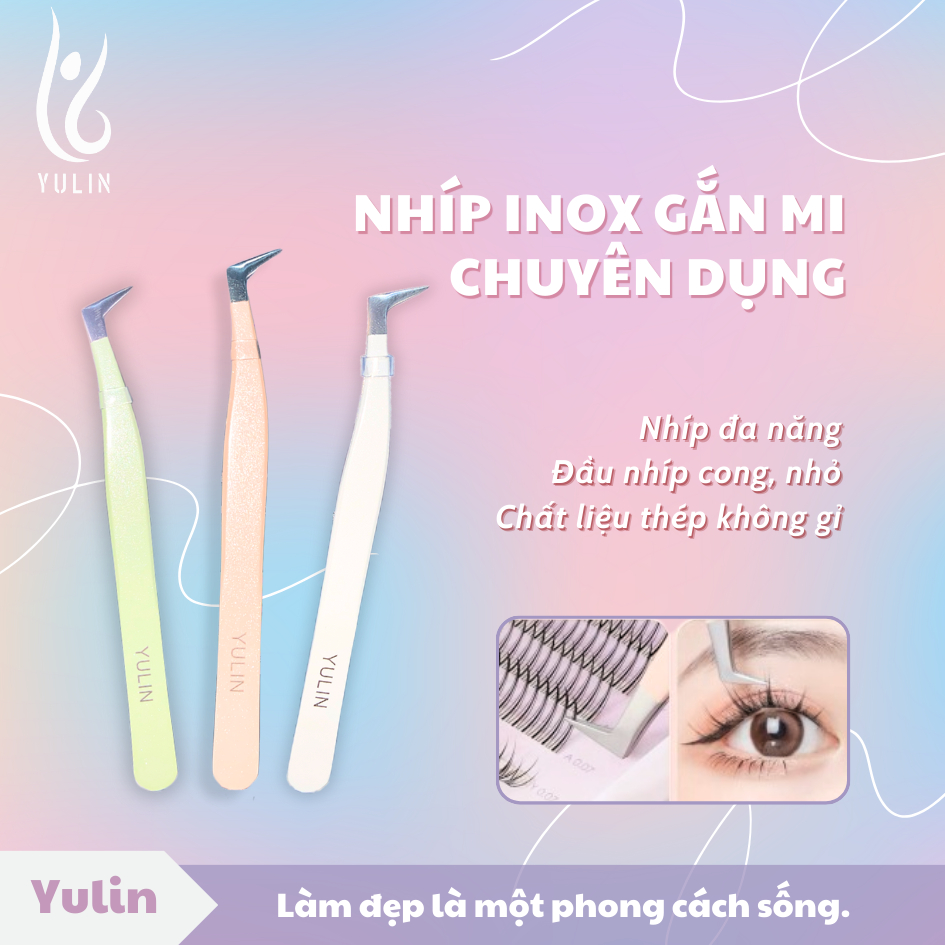 Nhíp Inox đầu cong chuyên dụng YULIN chất liệu thép không gỉ siêu bền