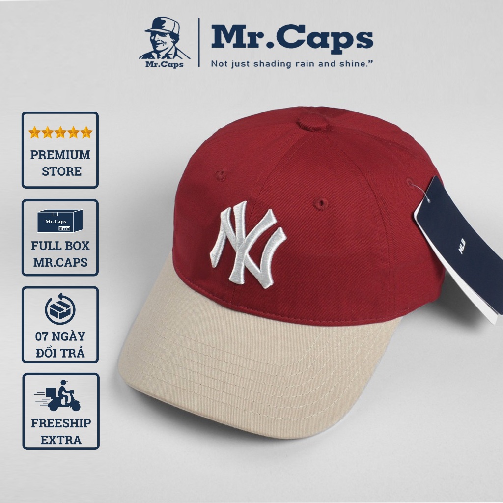 Nón lưỡi trai NY phối màu full box - Mũ kết lưỡi trai cao cấp mang phong cách thể thao cho cả nam và nữ Mrcaps NY08