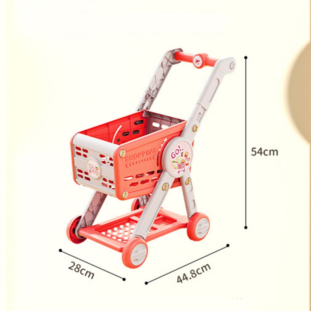 Bộ đồ chơi xe đẩy trái cây siêu thị, chất liệu nhựa abs an toàn cho bé