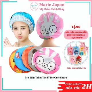 Mũ tắm trùm tóc ủ tóc cute shuya