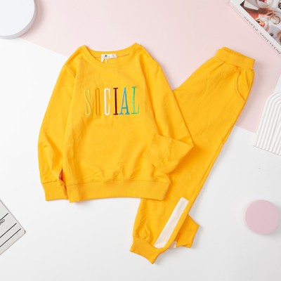 Đồ Bộ nỉ da cá bé gái LITIBABY in chữ Social, size đại 9 - 14 tuổi