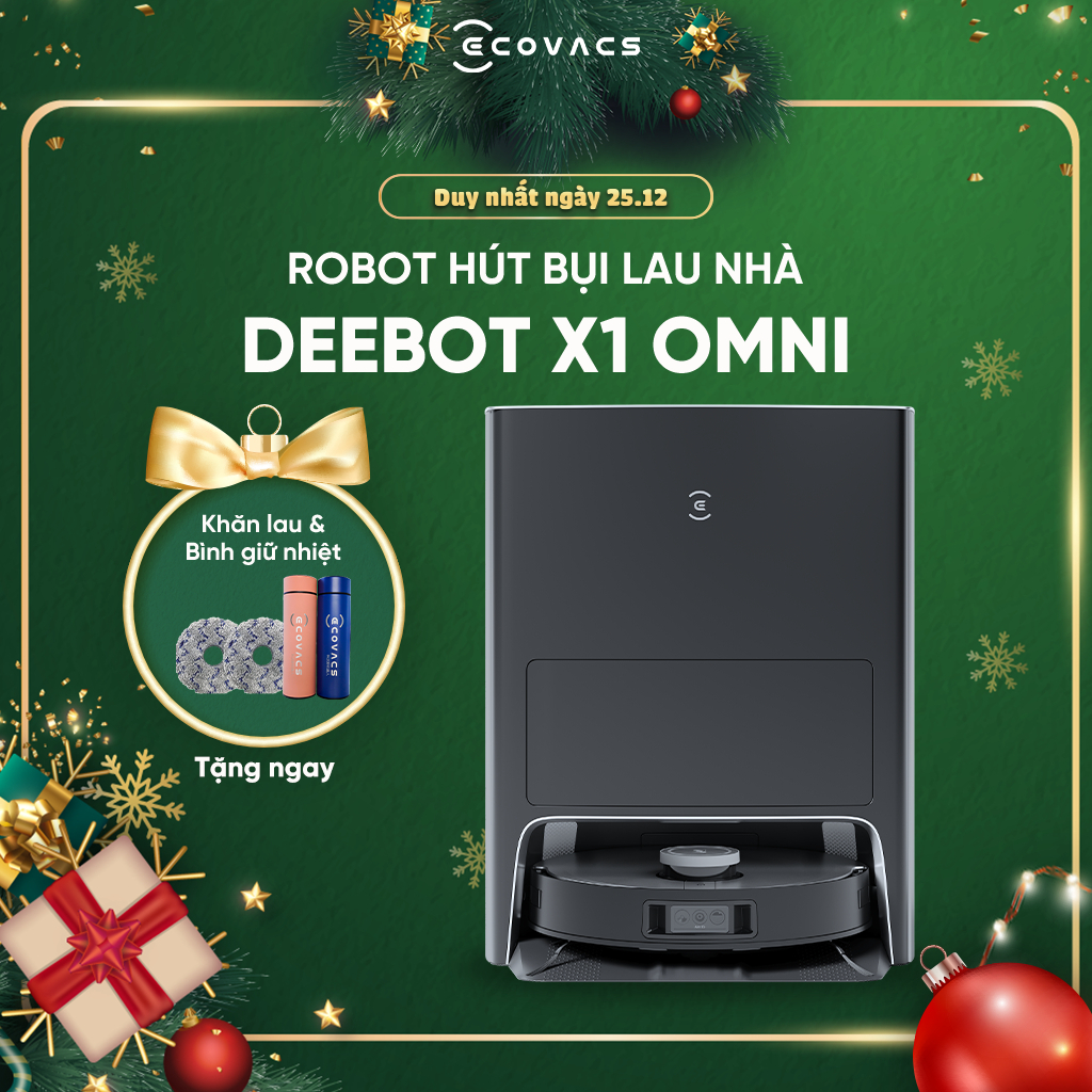 Robot Hút Bụi Lau Nhà Ecovacs Deebot X1 Omni (DEX11)- Lực hút 5000Pa - Hàng Chính Hãng_ Bản Quốc Tế