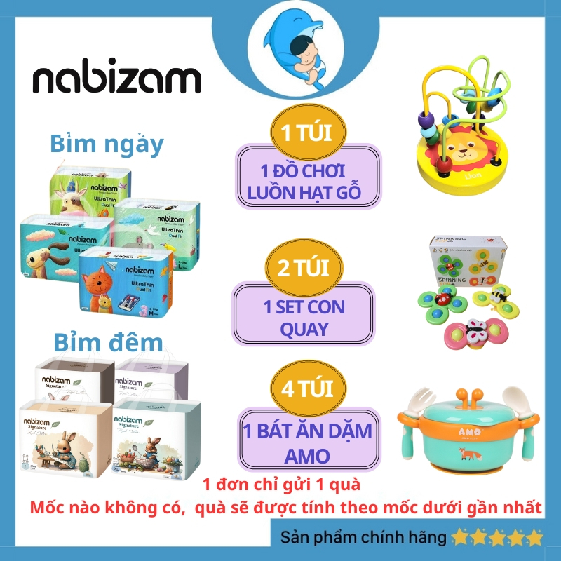 Tã/Bỉm dán quần Nabizam Ultra Thin/ Magic Soft/Signature nội địa Hàn đủ size S/M/L/XL/2XL/3XL cho bé 3-20kg