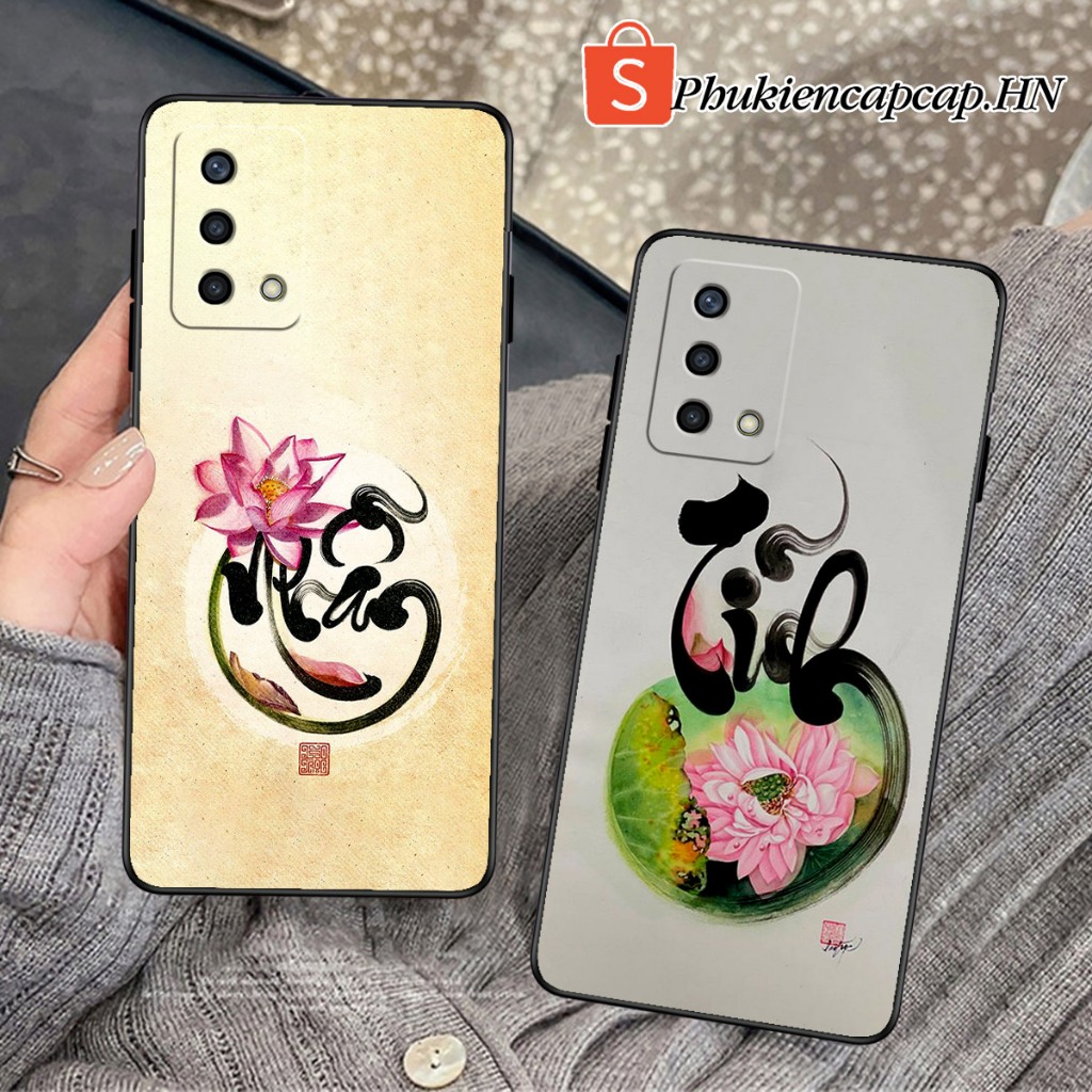 Ốp lưng Oppo A95 / A95 5G - Ốp Oppo in hình thư pháp Hoa Sen, Tâm An, Nhẫn