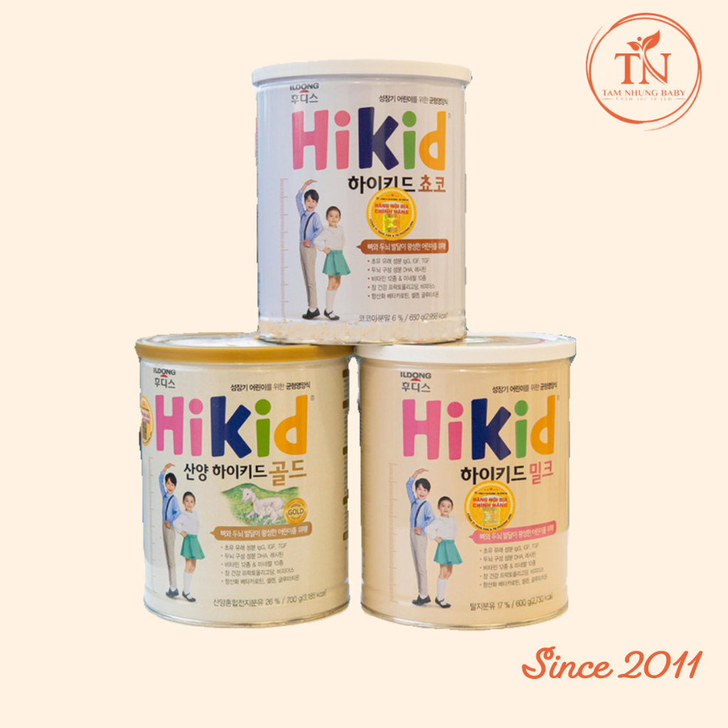 Sữa công thức tăng chiều cao cho bé Hikid Hàn Quốc lon 600g